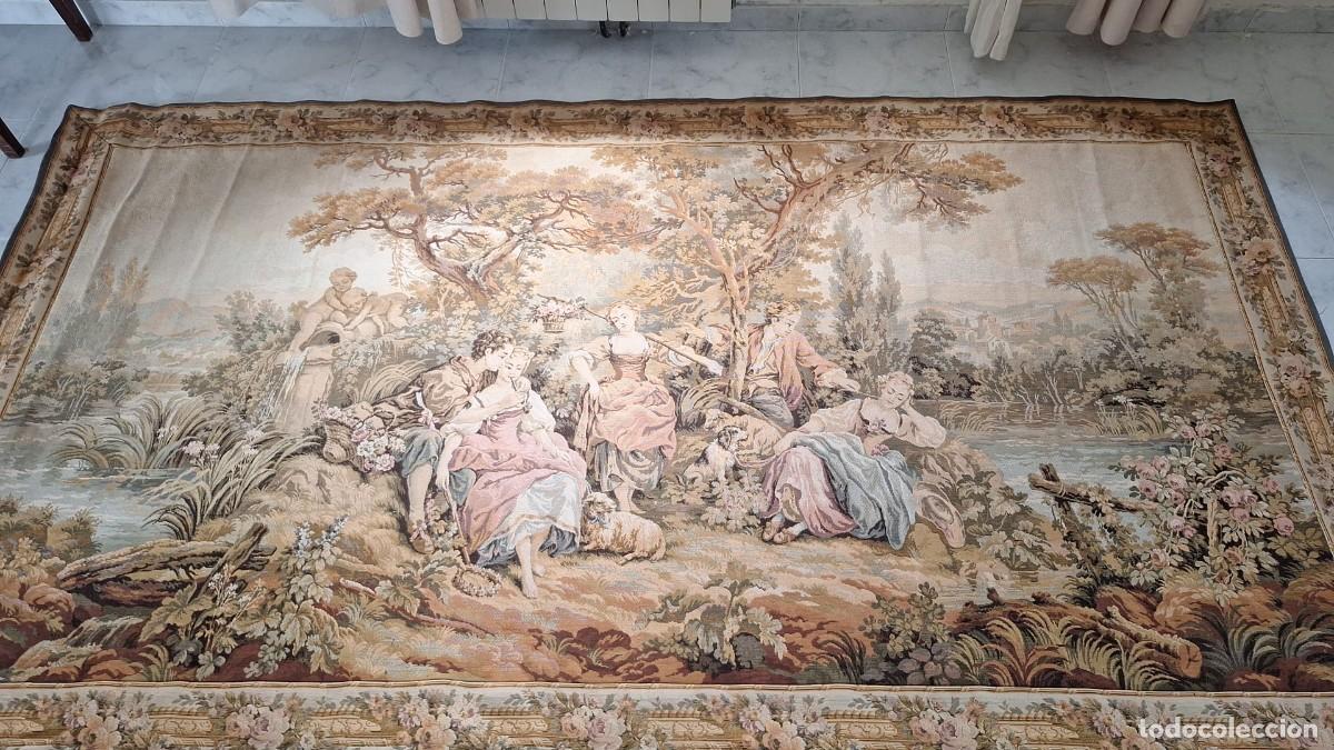 Antig&uuml;edades: Magn&iacute;fica Tape&ccedil;aria de Parede Grande (Estilo Aubusson) (1.64 x 2.94 m)