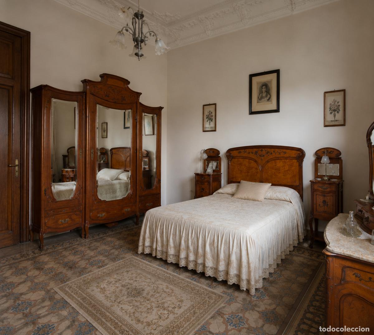 Antiquit&auml;ten: Dormitorio antiguo completo estilo Art Nouveau Modernista. Armario Cabecero Mesitas C&oacute;moda cama