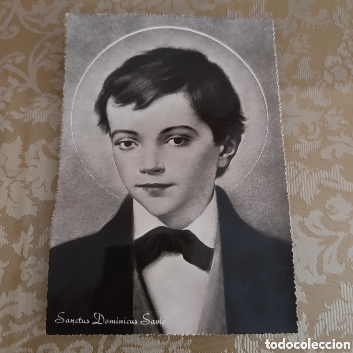 Antig&uuml;edades: Postal religiosa de Santo Domingo Savio,patr&oacute;n embarazadas y juventud cat&oacute;lica