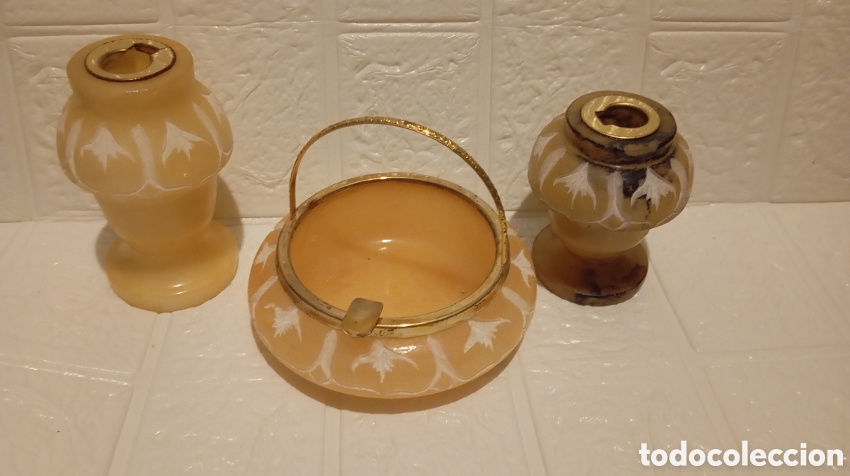Antig&uuml;edades: Lote vintage cenicero y porta encendedores