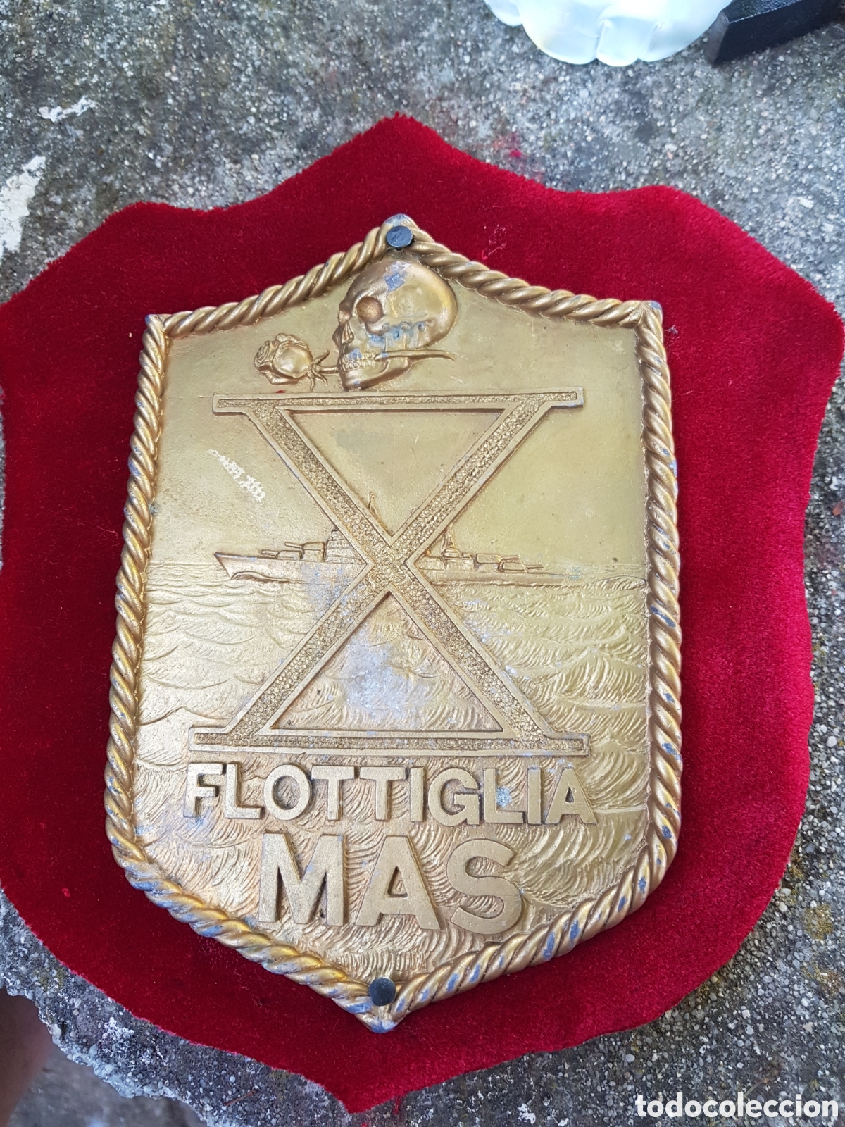 Antig&uuml;edades: ANTIGUA PLACA ORIGINAL TORPEDERO SUBMARINOS FLOTTIGLIA MAS SEGUNDA GUERRA MUNDIAL