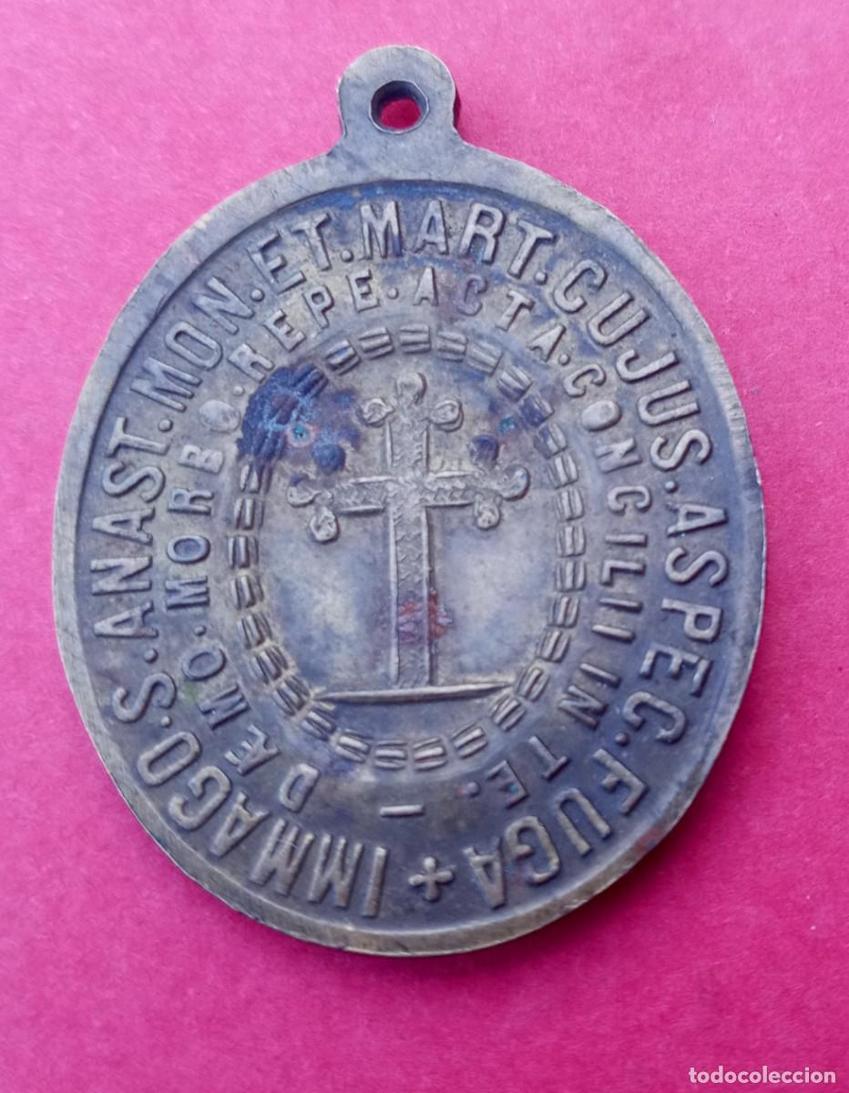 Antig&uuml;edades: Medalla de Protecci&oacute;n contra Demonios y Enfermedades San Anastasio el Persa.