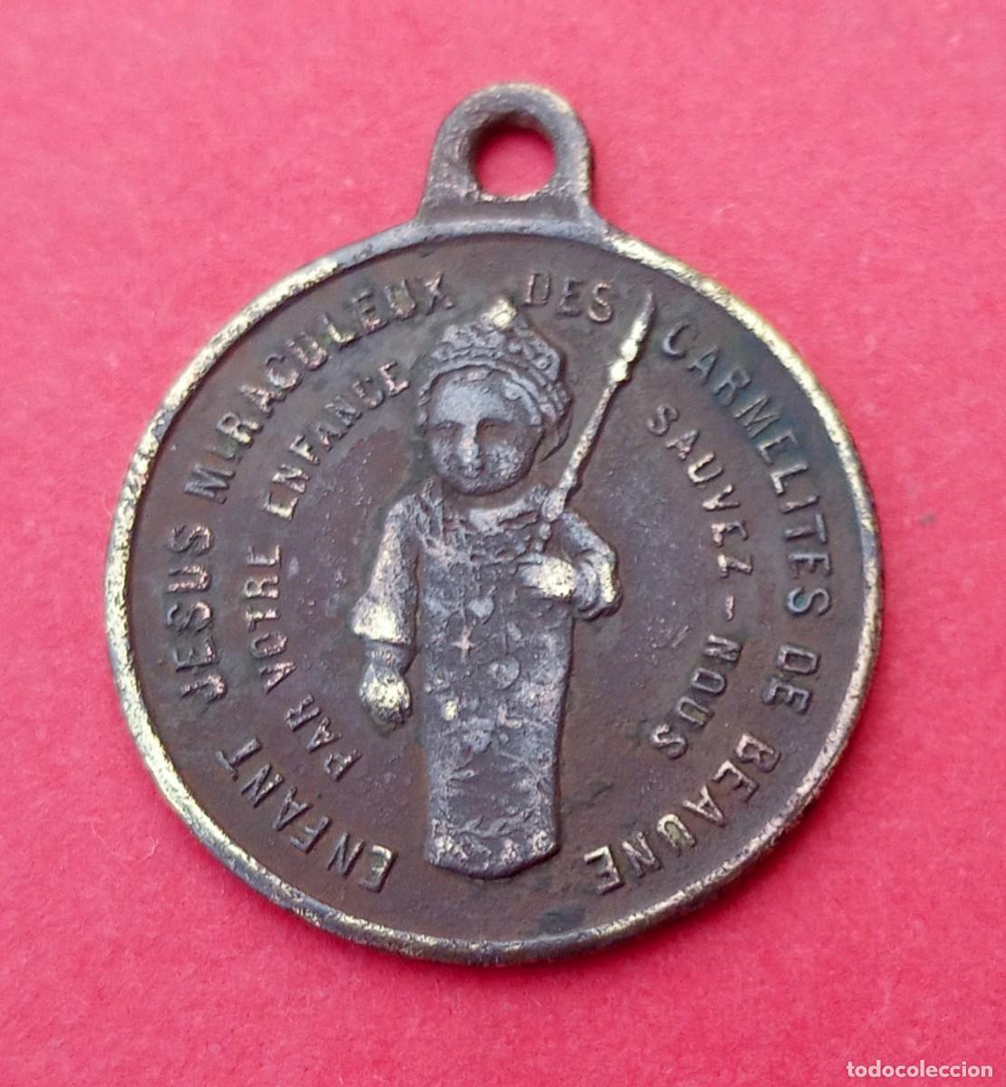 Antig&uuml;edades: Medalla Siglo XIX Ni&ntilde;o Jes&uacute;s de Beaune. Francia. Rara.
