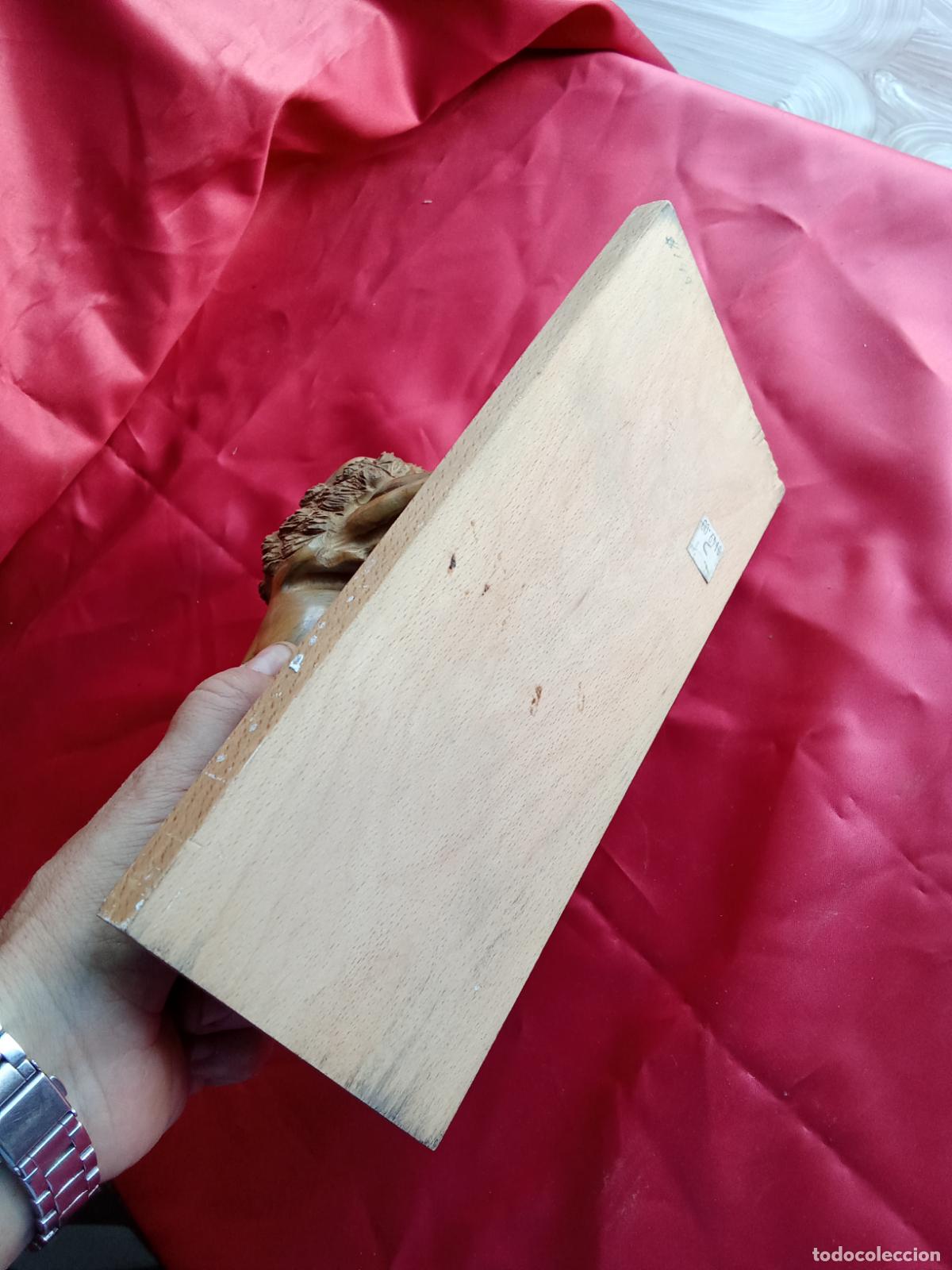 Antig&uuml;edades: Sans&oacute;n agarrando al le&oacute;n tallado de madera Caja Cepillos - Foto 7