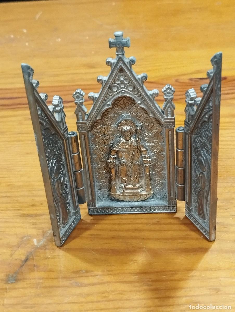 Antig&uuml;edades: CAPILLA DE MESA SANTIAGO AP&Oacute;STOL CON ANSERES. TODO METAL Y EN RELIEVE.