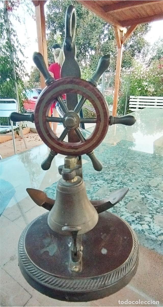 Antig&uuml;edades: ANTIGUO TIMBRE DE RECEPCION MOTIVO MARINERO CON ANCLA Y TIMON MIDE 22 CM DE ALTO POR 14/12