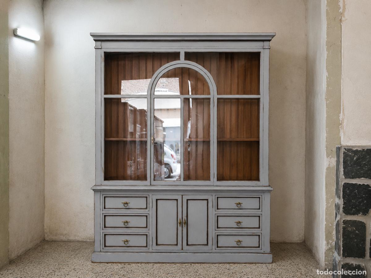 Antiquit&auml;ten: Vitrina antigua industrial Mueble sal&oacute;n librero antiguo estilo ingl&eacute;s Victoriano Estanter&iacute;a librer&iacute;a