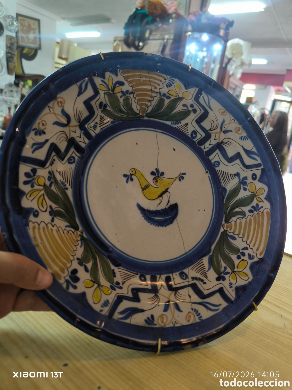 Antig&uuml;edades: Plato Manises siglo XIX
