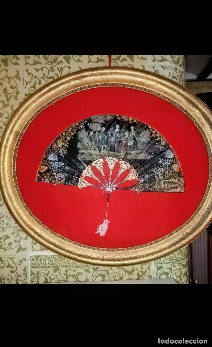 Antig&uuml;edades: Abanico de colecci&oacute;n enmarcado - Foto 3