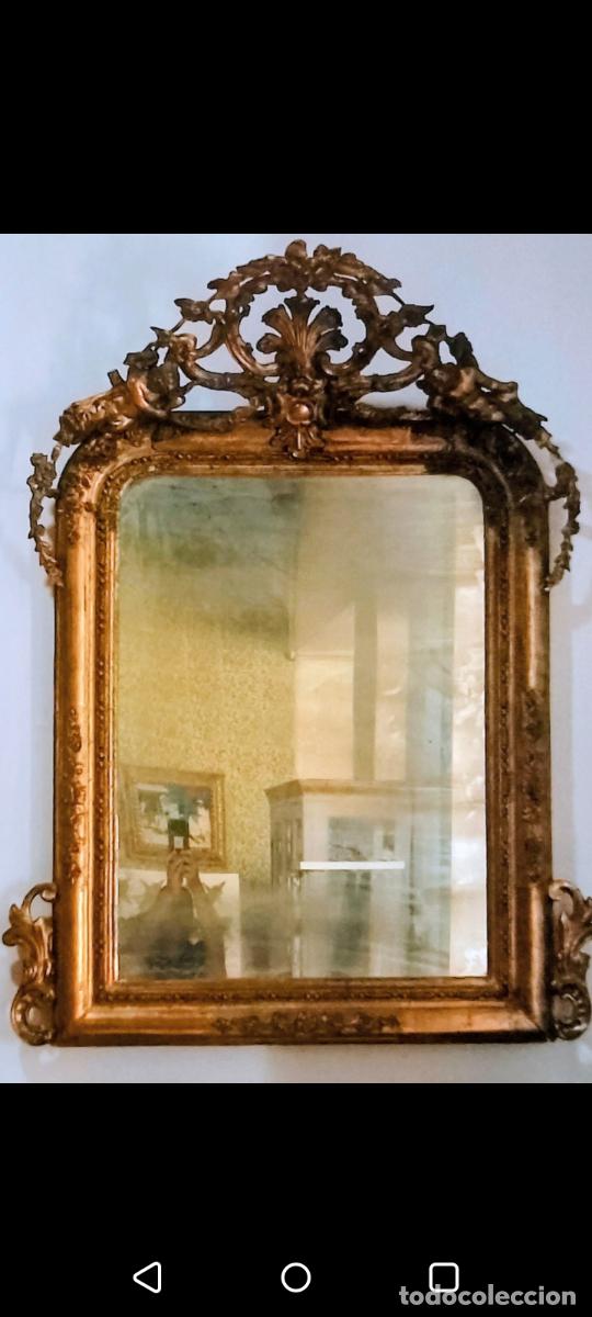 Antig&uuml;edades: Espejo barroco con angelotes - Foto 1