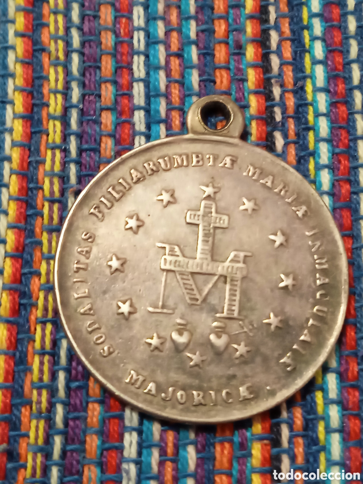 Antig&uuml;edades: CM- MEDALLA PLATA MALLORCA MARIA INMACULADA PESO: 8 GRAMOS