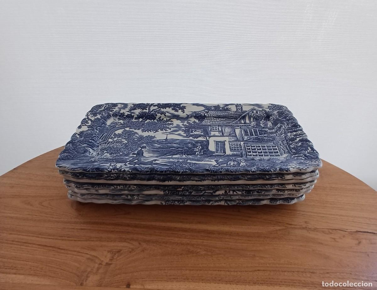 Antiquit&eacute;s: Bandeja rectangular de porcelana The Hunter by Myott