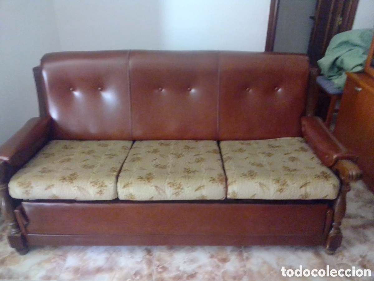 Antig&uuml;edades: Sof&aacute; cama vinta, totalmente nuevo de escay - Foto 2