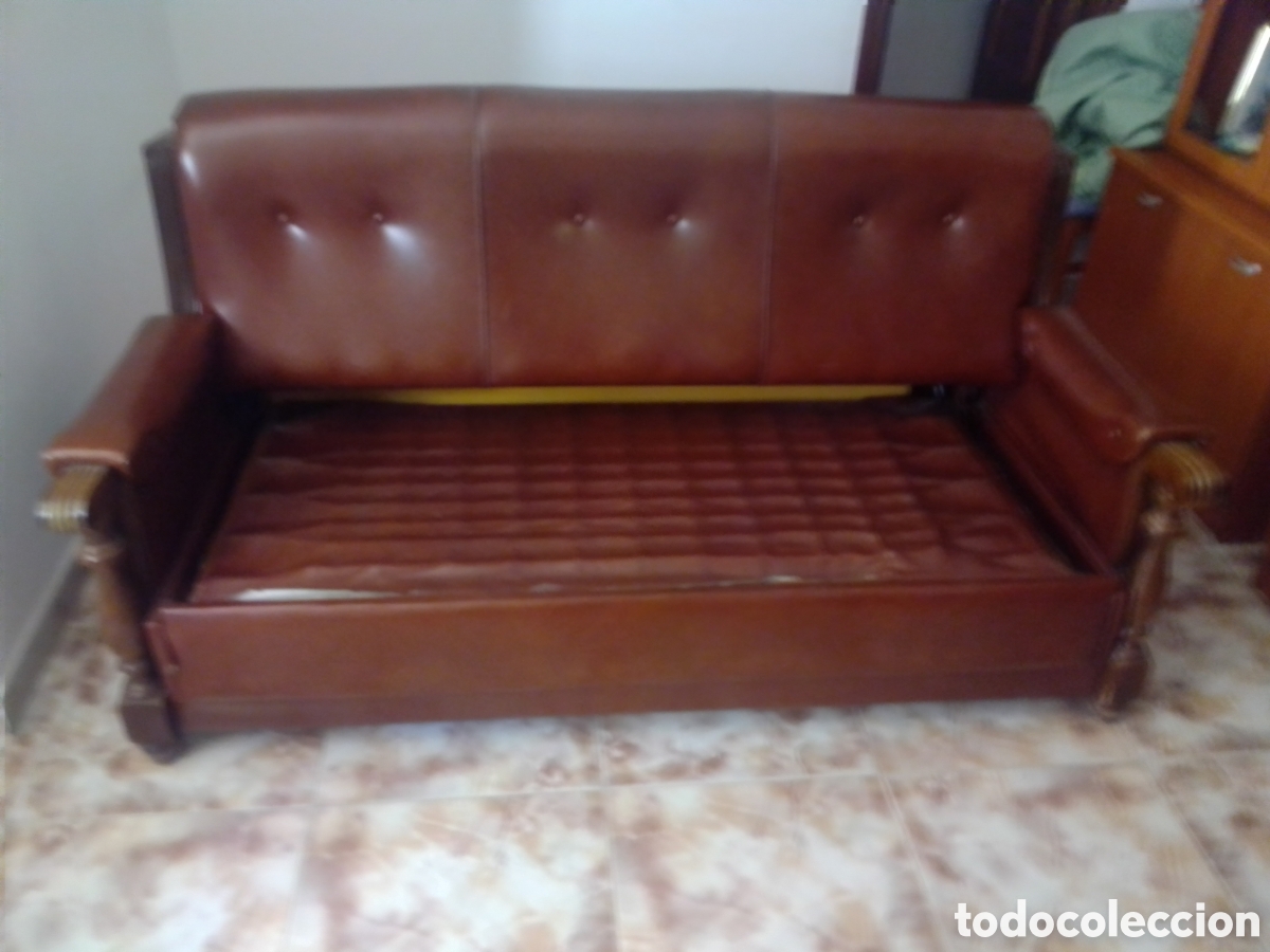 Antig&uuml;edades: Sof&aacute; cama vinta, totalmente nuevo de escay - Foto 9