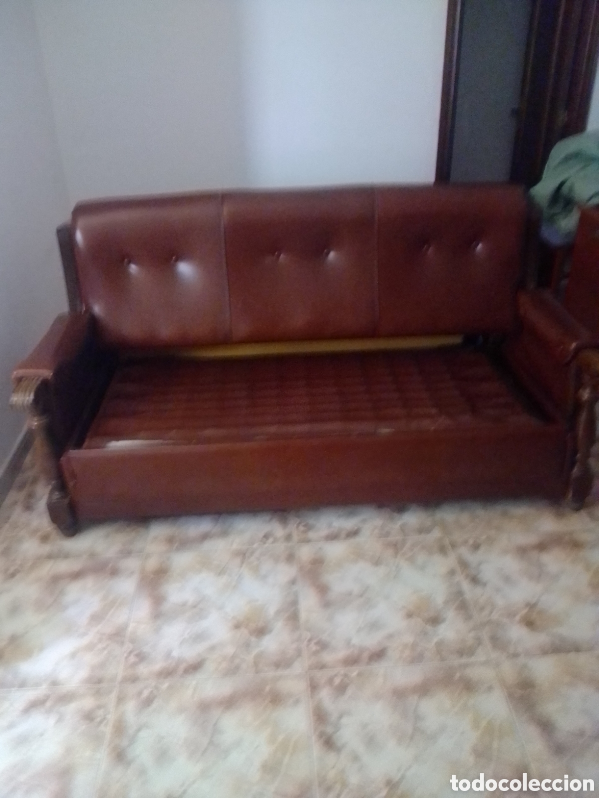 Antig&uuml;edades: Sof&aacute; cama vinta, totalmente nuevo de escay - Foto 10