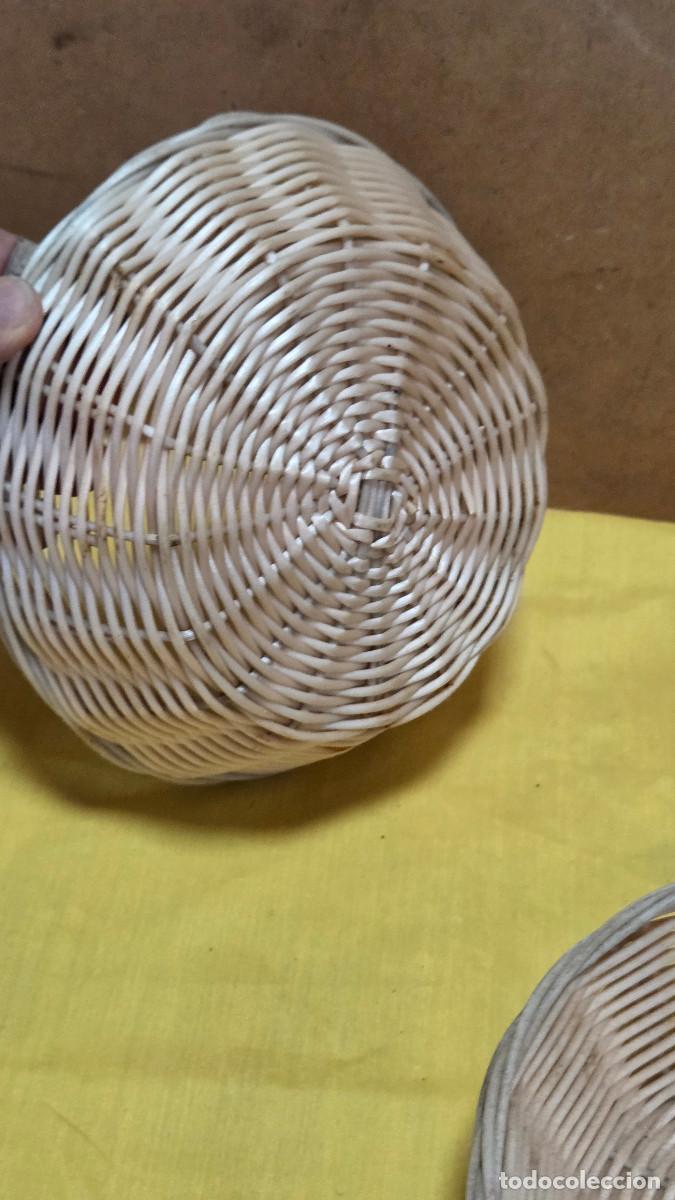 Antig&uuml;edades: 3 paneras de mimbres vintage - Foto 4