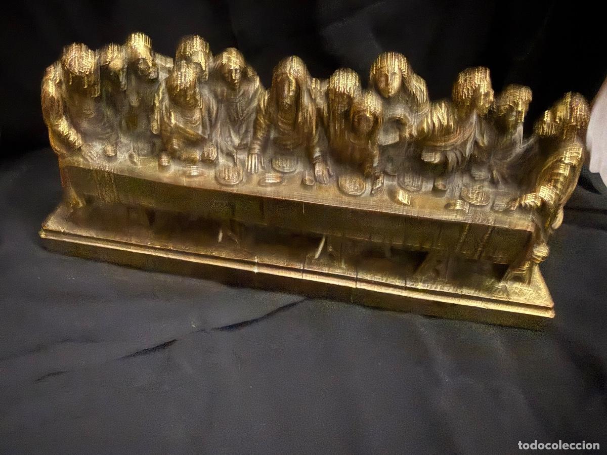 Antig&uuml;edades: Preciosa Santa o Ultima Cena, en relieve. De sobremesa o altar. Firma A. Giannetti. 21x9x6cms
