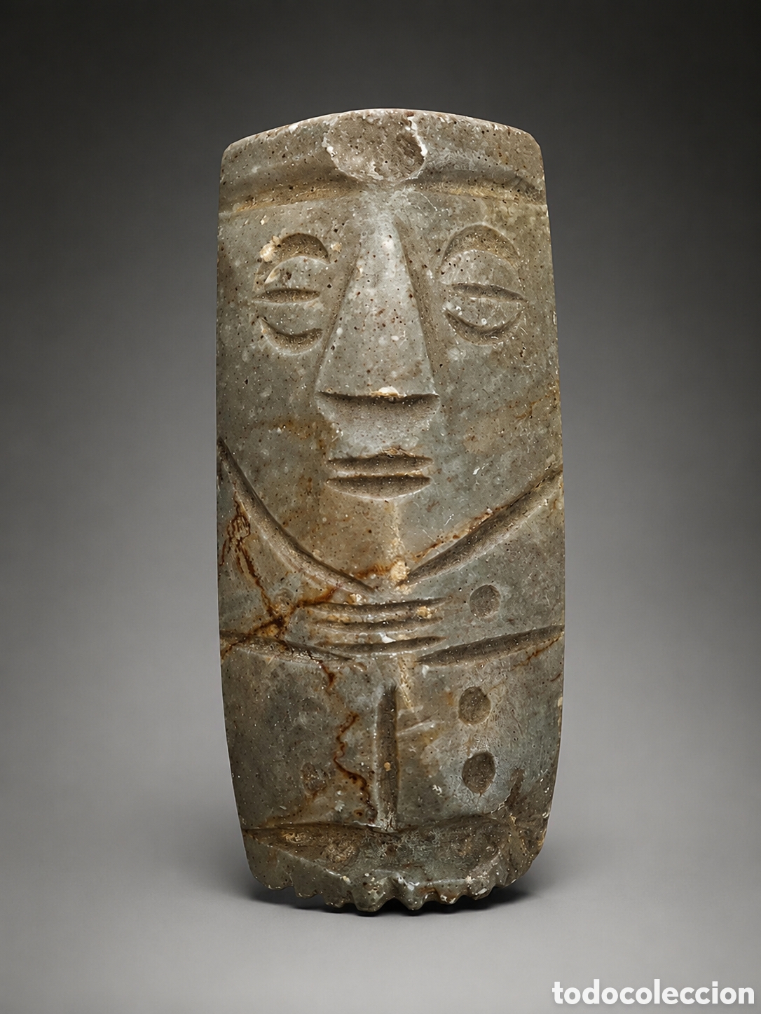 Antig&uuml;edades: Amuleto mixteco de jade, 1300-1521 d. C. - Arte precolombino azteca.