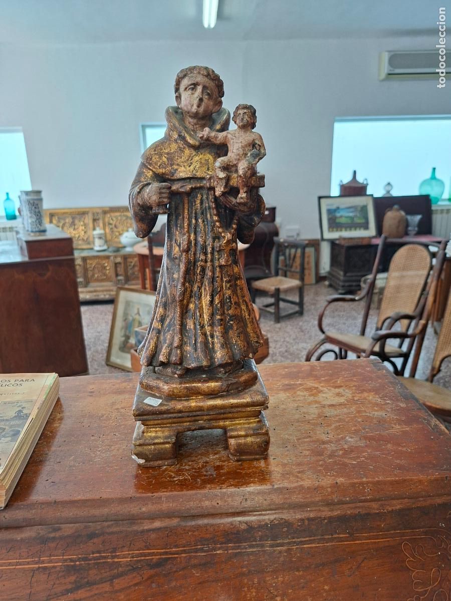 Antig&uuml;edades: SANT ANTONIO DE PADOVA DE ALABASTRO SIGLO XVI XVII ORIGINAL