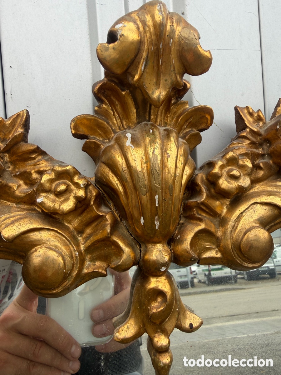 Antig&uuml;edades: Espejo Luis XV dorado estilo cornucopia - Foto 4