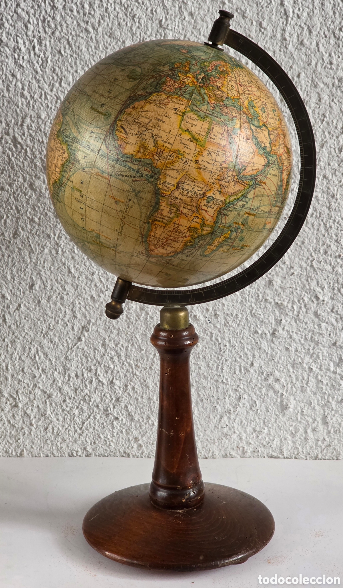 Antig&uuml;edades: Antiguo Globo Terrestre Faustino Paluzie 20 cm Elzeviriana Bola Tierra Geograf&iacute;a Corrientes Marinas