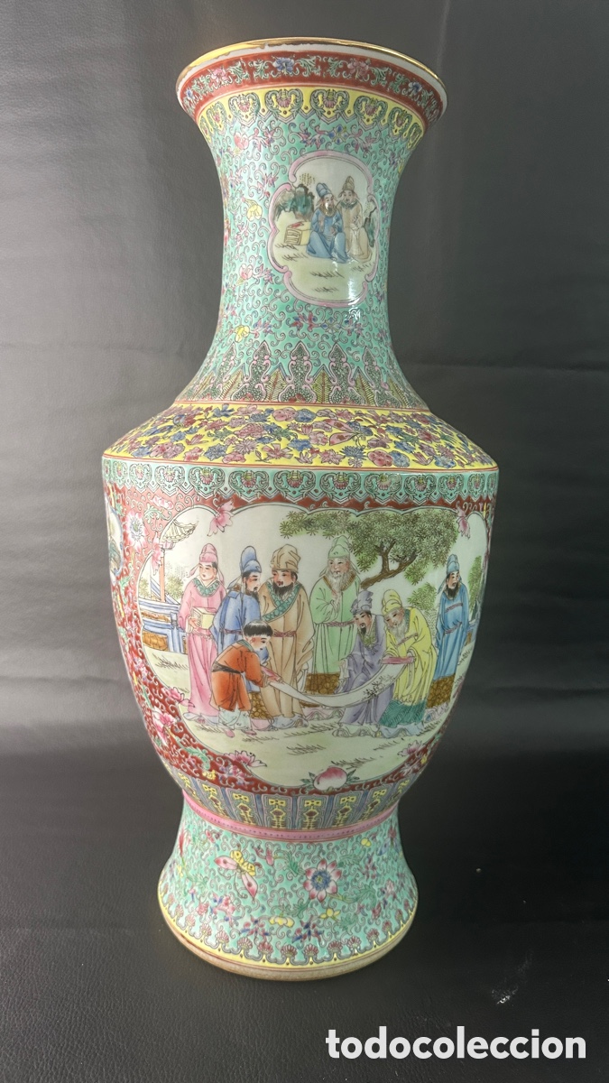 Antig&uuml;edades: Gran jarr&oacute;n chino de porcelana - pintado a mano