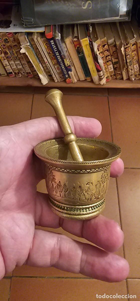 Antig&uuml;edades: Peque&ntilde;o y precioso almirez siglo XIX principios XX