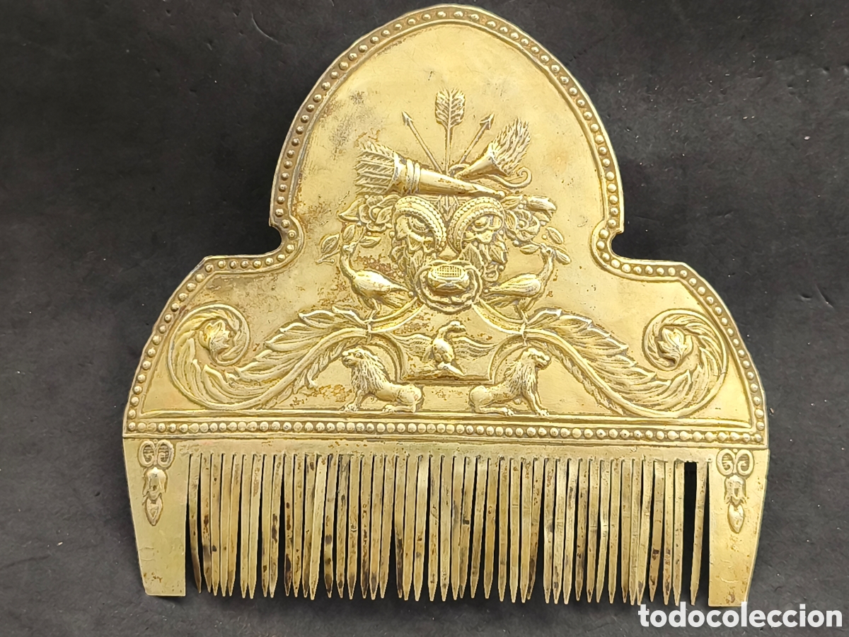 Antig&uuml;edades: Preciosa peineta de Plata dorada S.XIX, Valenciana 18cm x 16cm