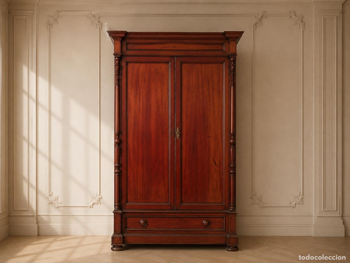 Antiguidades: Armario antiguo estilo Alfonsino. Mueble ropero antiguo tipo Taquilla antigua estilo Industrial.