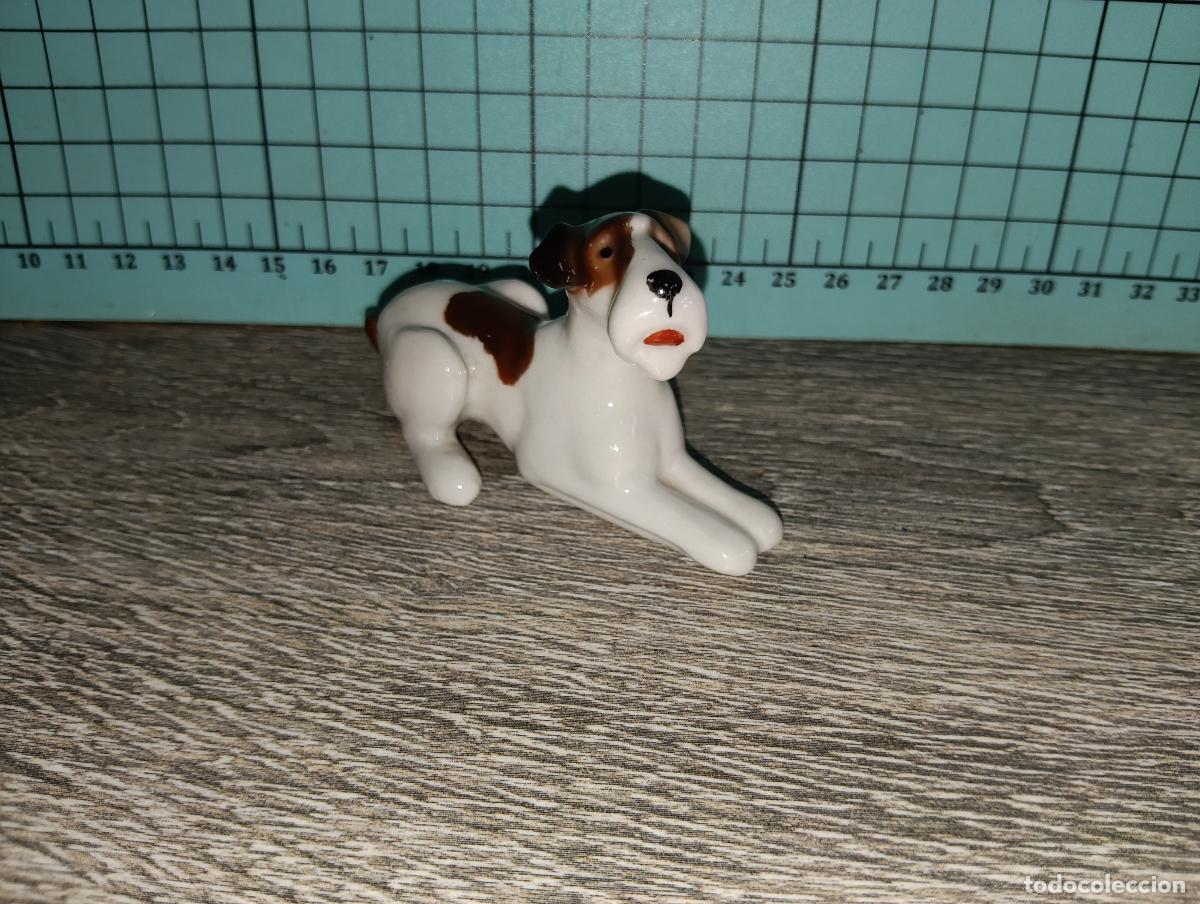 Antig&uuml;edades: Figura de Porcelana Alemana Limbach Perro Fox Terrier a&ntilde;os 50/60.
