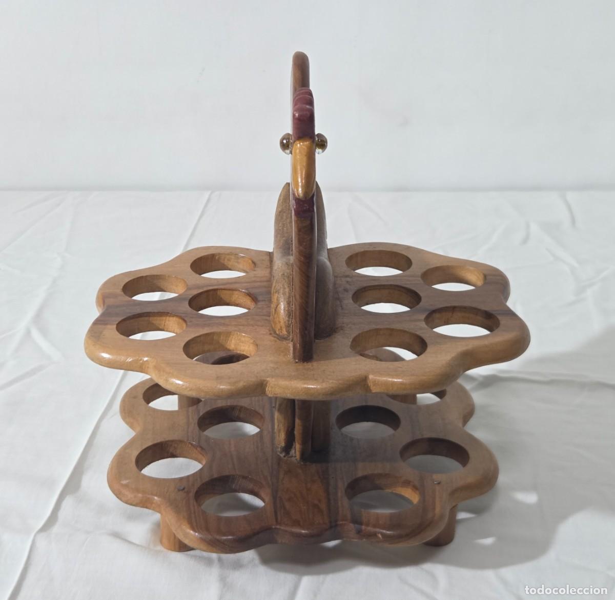 Antig&uuml;edades: Huevera fabricada en madera forma de gallina - Foto 8