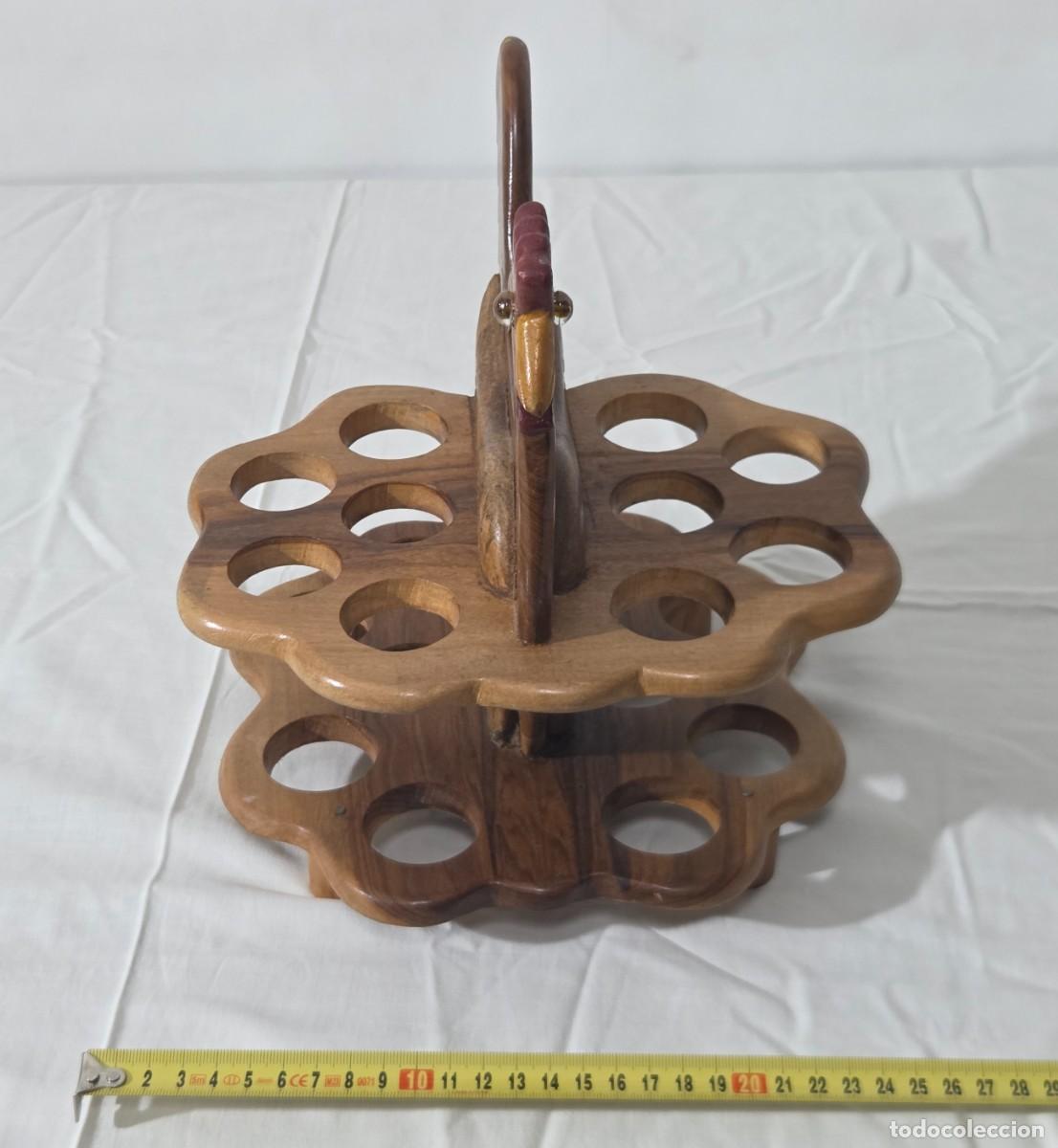 Antig&uuml;edades: Huevera fabricada en madera forma de gallina - Foto 15