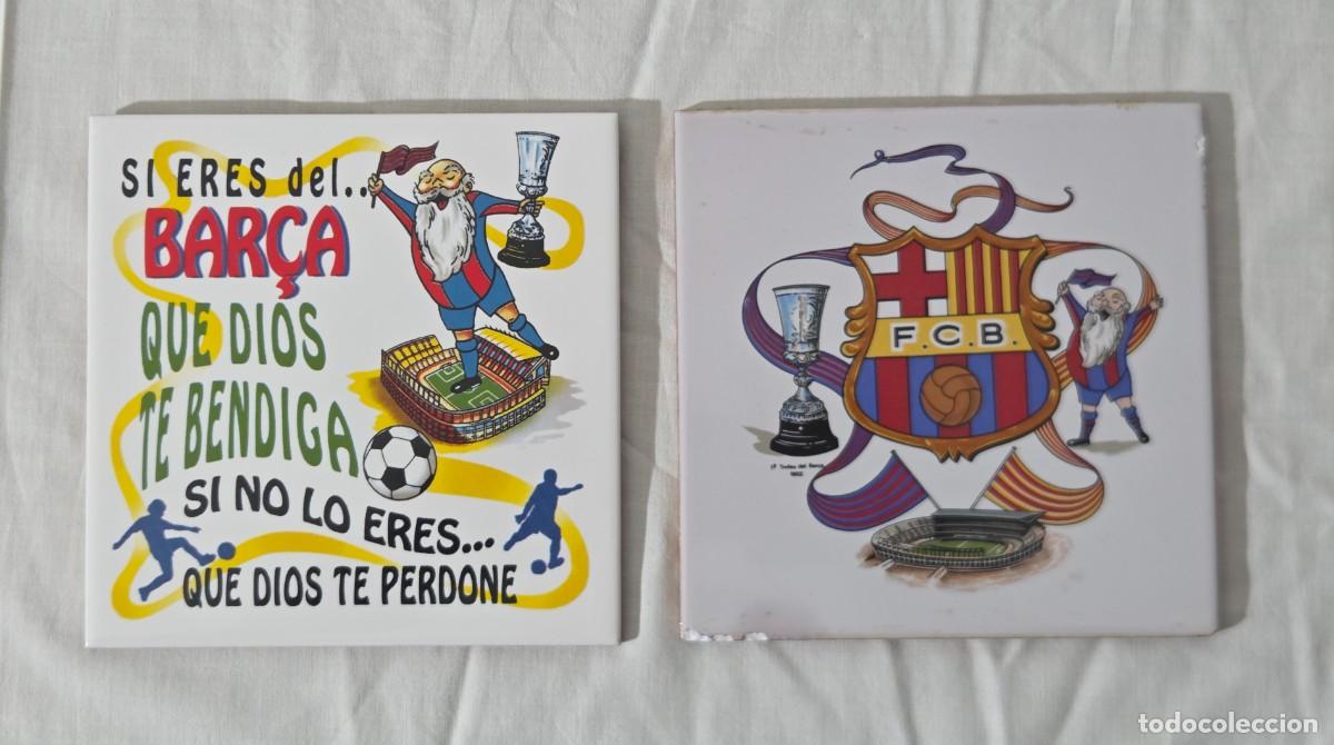 Antig&uuml;edades: Pareja de azulejos F.C Barcelona, Bar&ccedil;a