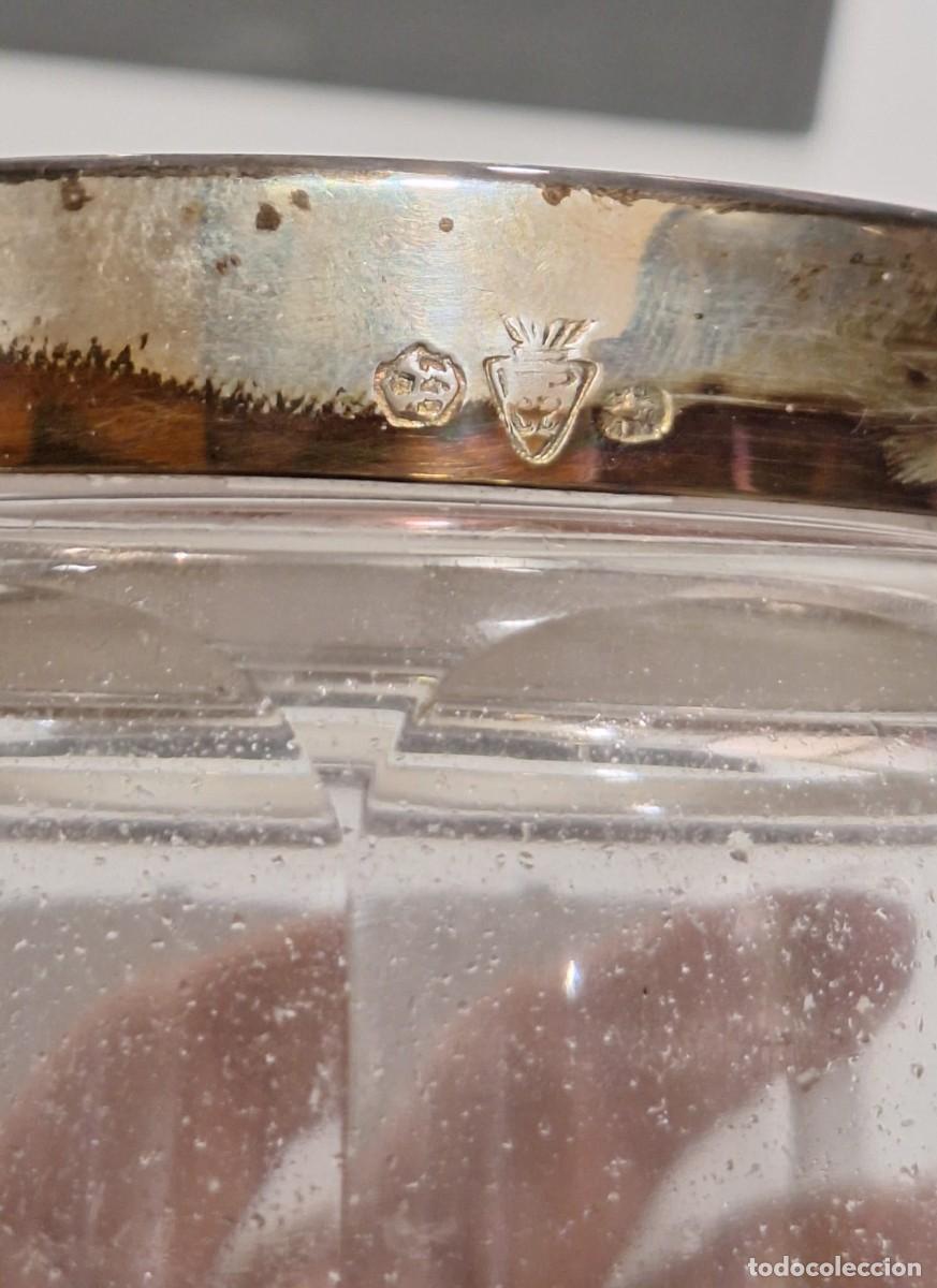 Antig&uuml;edades: George Jensen, bote de cristal, plata en su caja original.