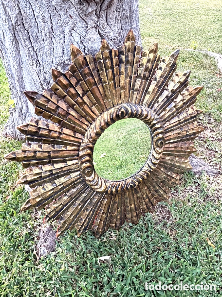 Antig&uuml;edades: GRAN ESPEJO SOL MADERA - Foto 5
