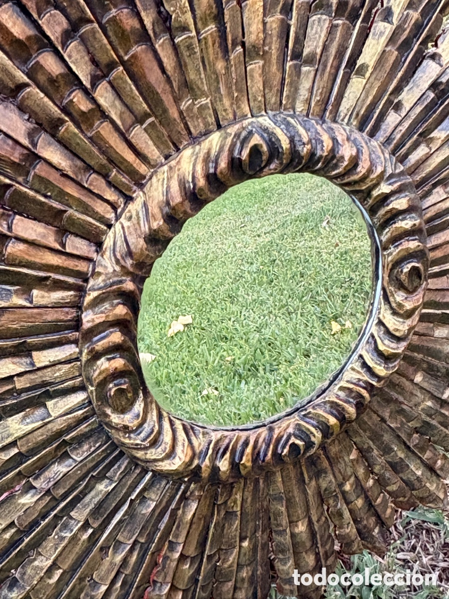 Antig&uuml;edades: GRAN ESPEJO SOL MADERA - Foto 7