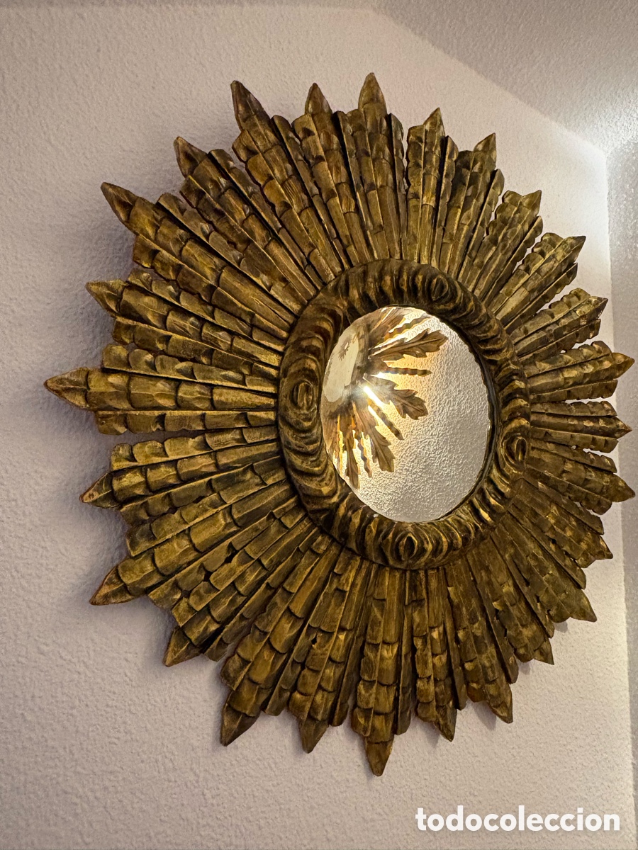 Antig&uuml;edades: GRAN ESPEJO SOL MADERA - Foto 10