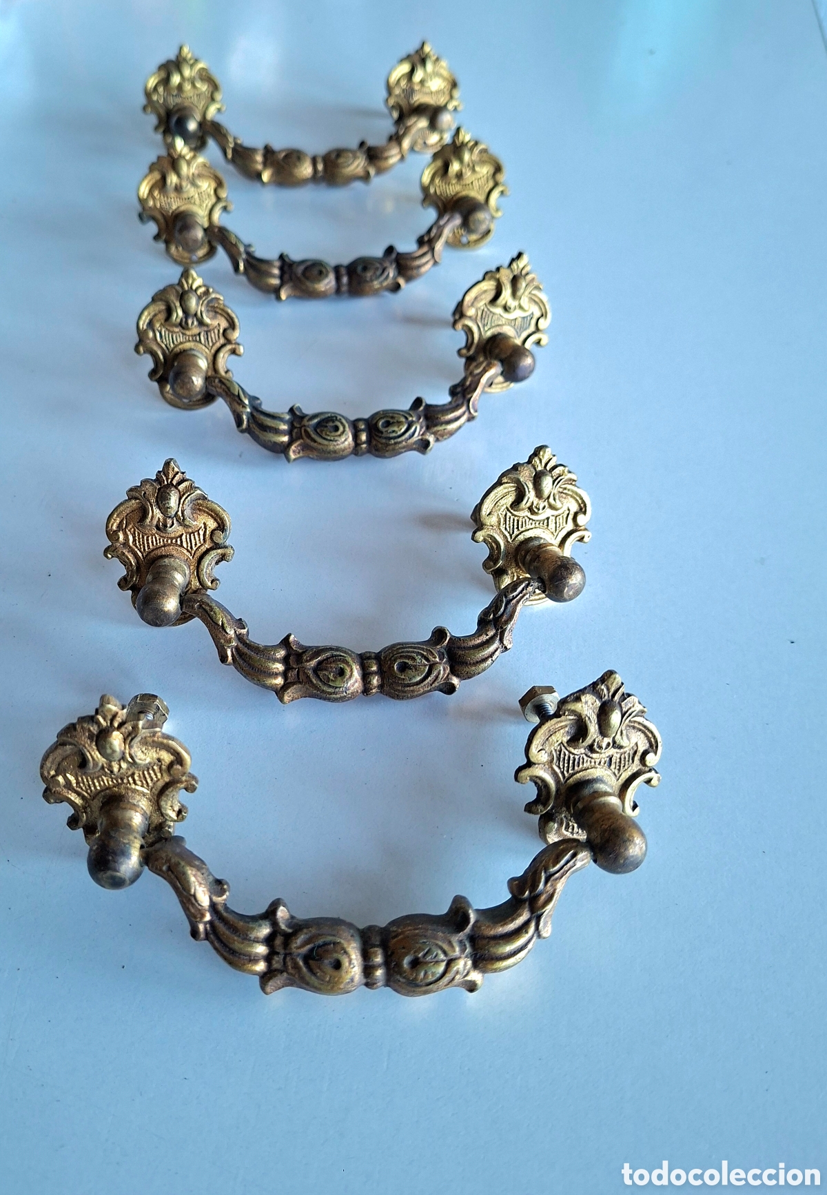 Antig&uuml;edades: 5 TIRADORES ANTIGUOS EN BRONCE - Foto 2