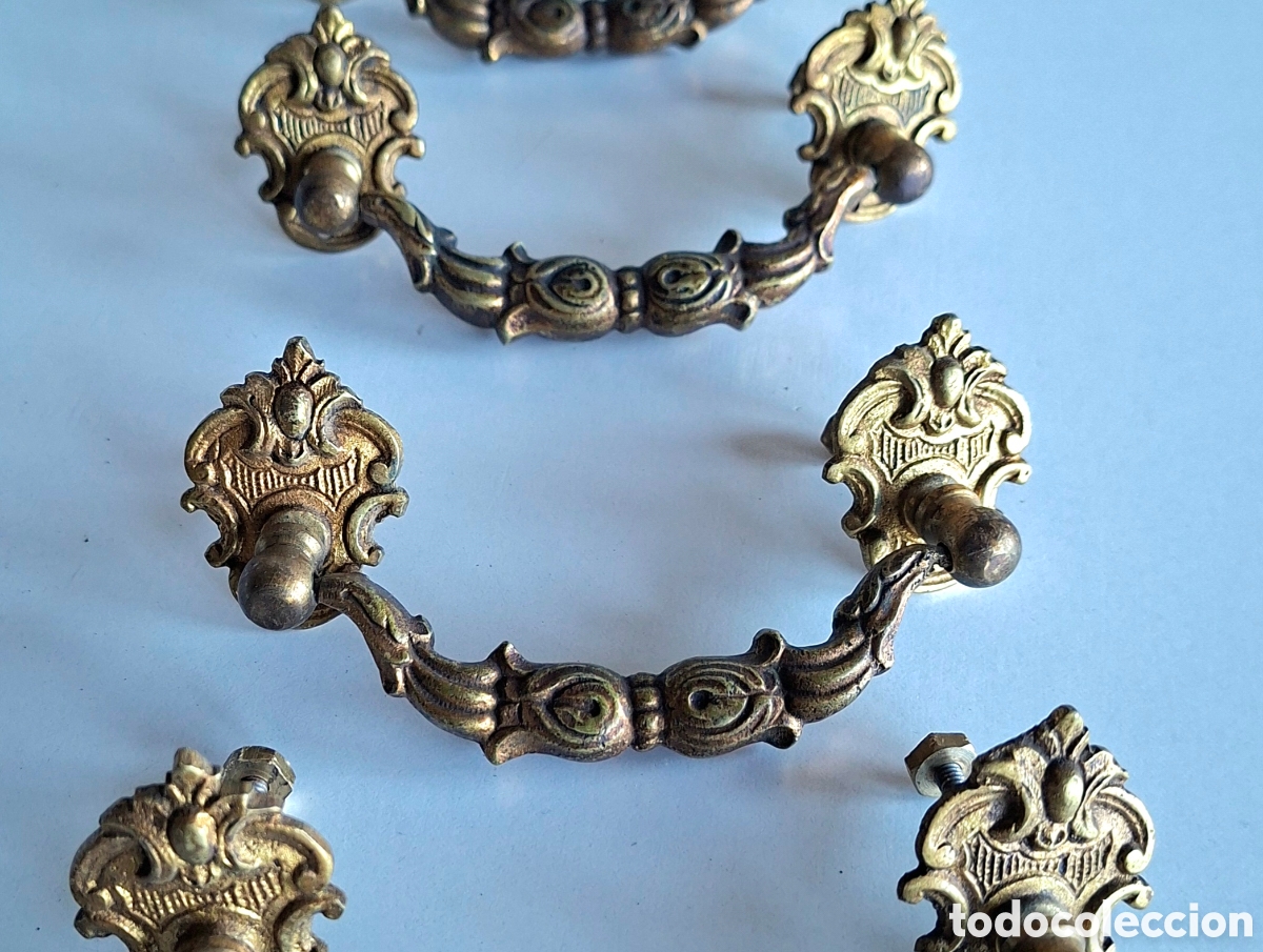 Antig&uuml;edades: 5 TIRADORES ANTIGUOS EN BRONCE - Foto 1