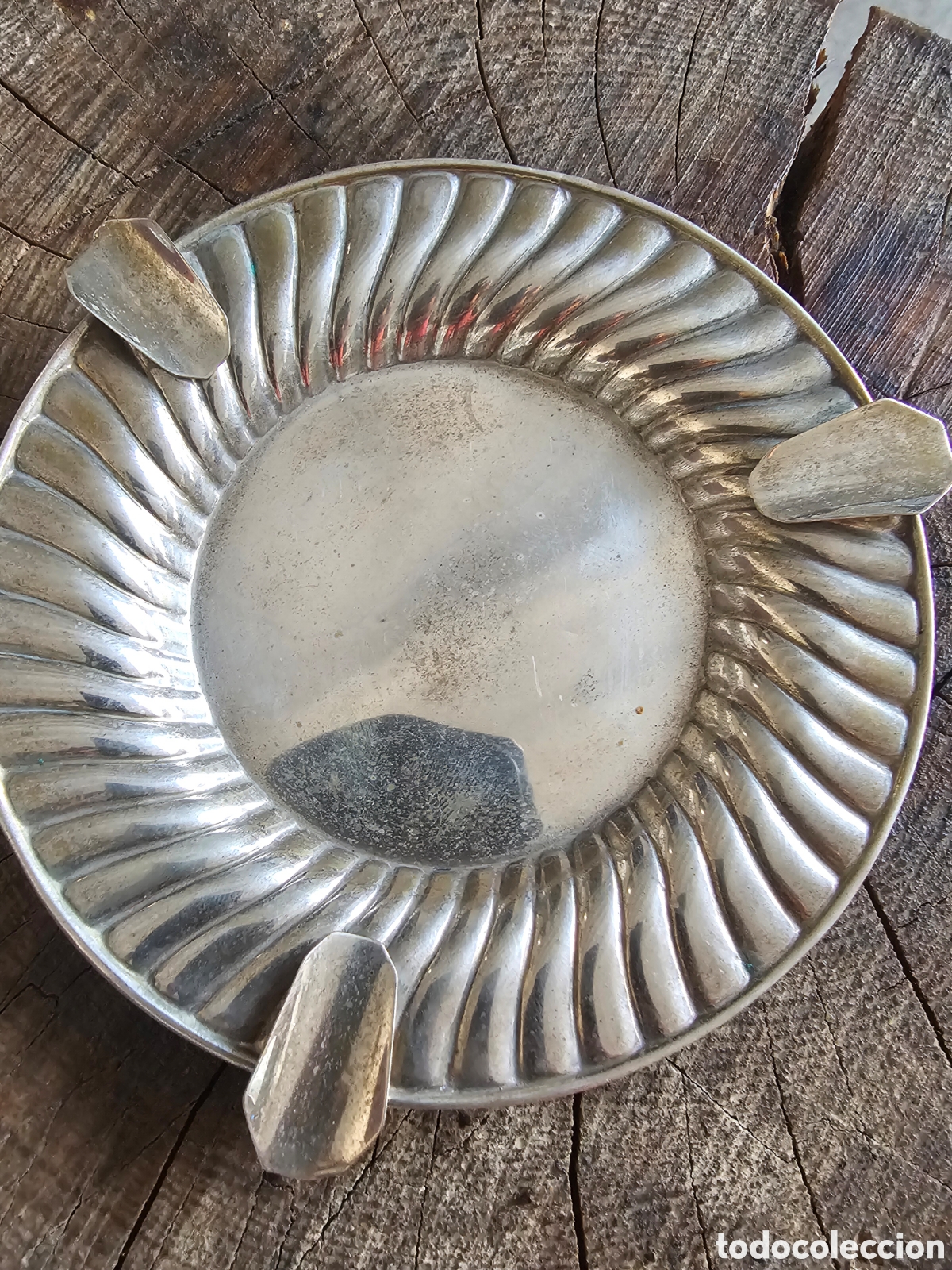Antig&uuml;edades: Cenicero Circular Plata De Ley Vintage