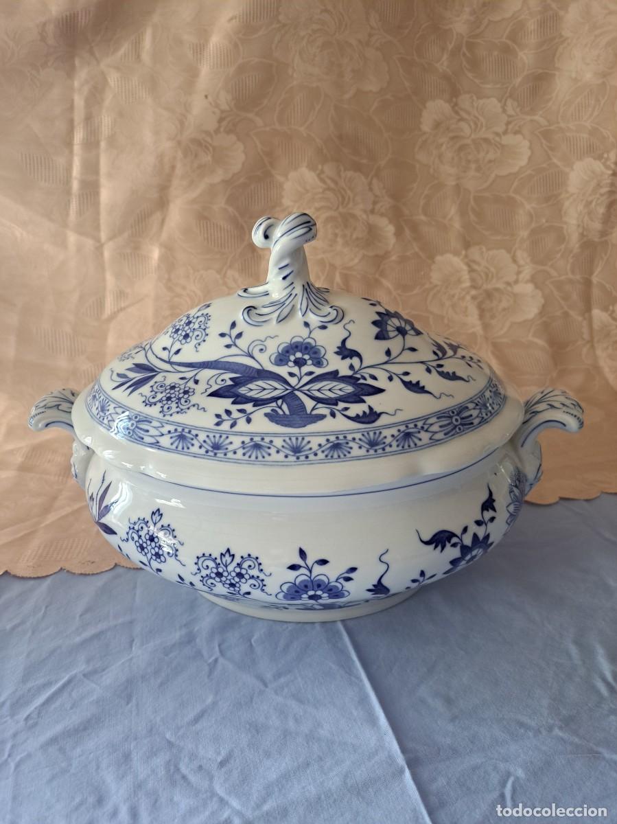 Antig&uuml;edades: Preciosa Sopera de porcelana de cebolla azul Zwiebelmuster Hutschenreuther Bavaria..