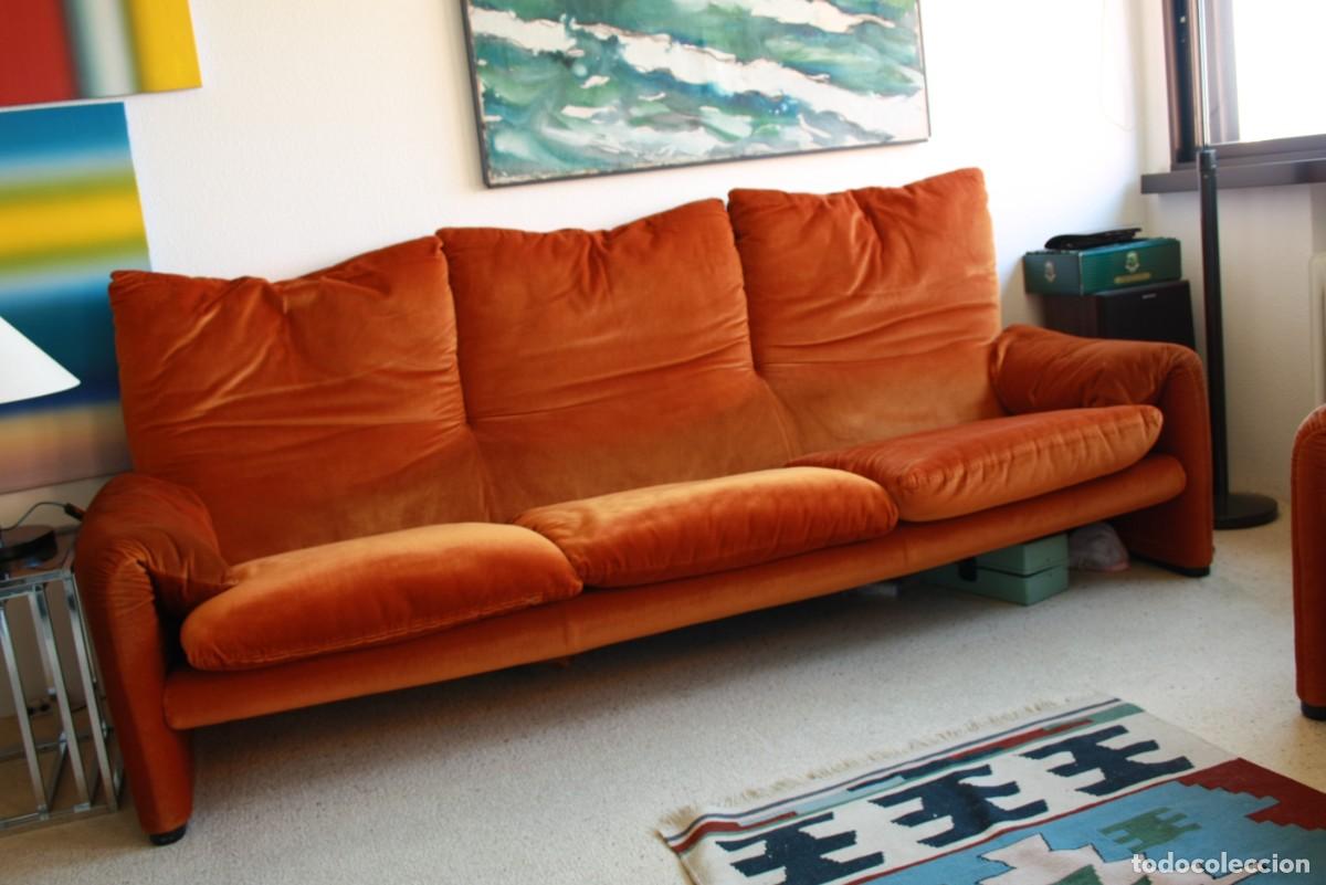 Antig&uuml;edades: Sof&aacute; Maralunga, Cassina, Vico Magistretti, 1973, original, un icono del dise&ntilde;o italiano