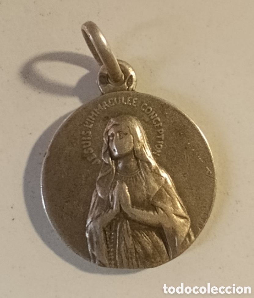 Antig&uuml;edades: LOURDES PLATA medalla religiosa antigua