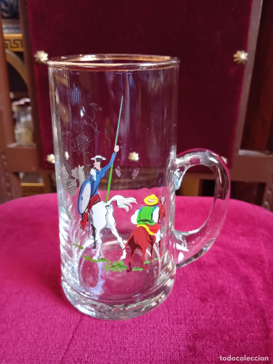 Antig&uuml;edades: Jarra con motivo del Quijote d&eacute;cada de los 50/60
