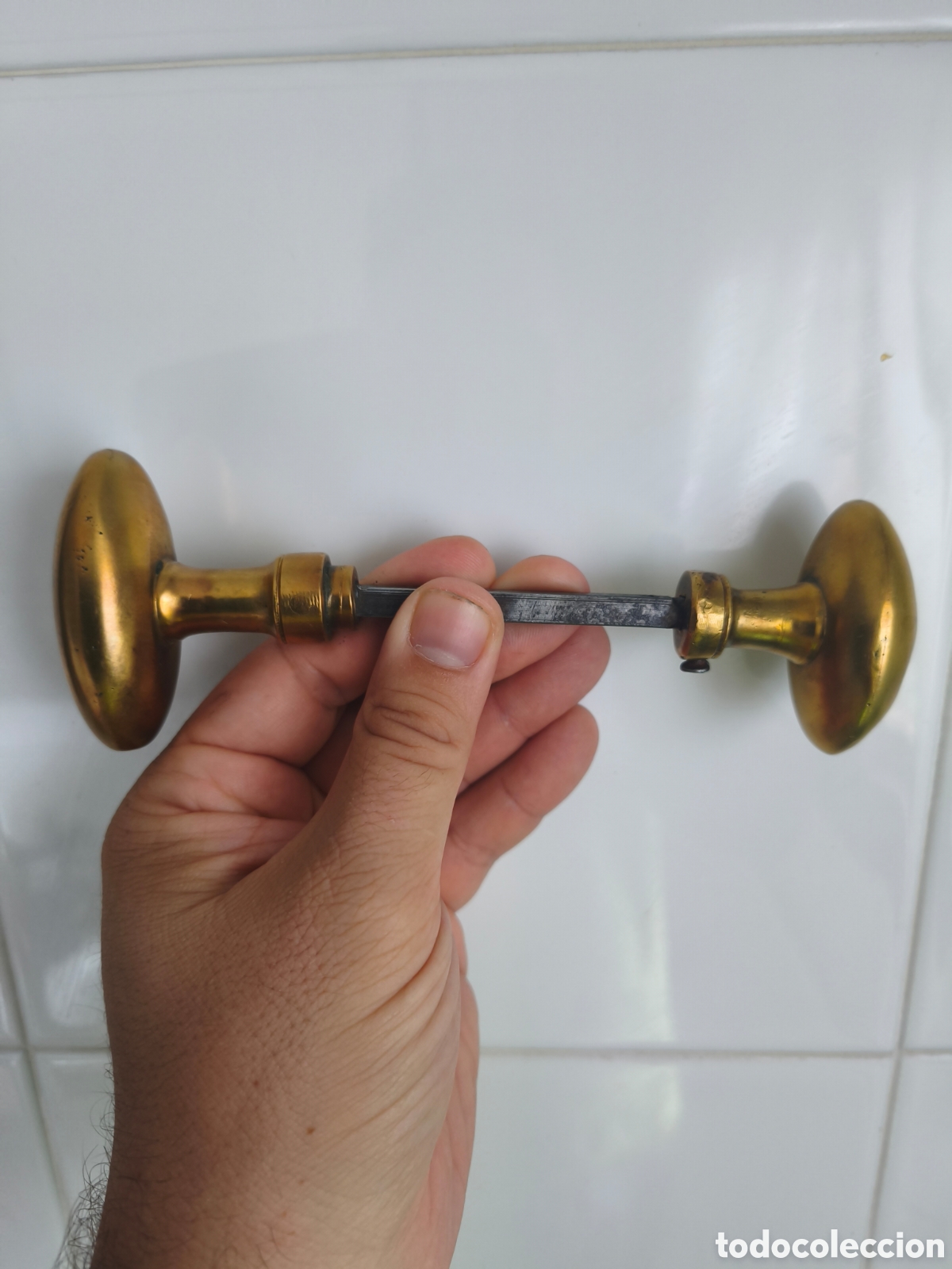 Antig&uuml;edades: MANILLAS TIRADOR PUERTA BRONCE