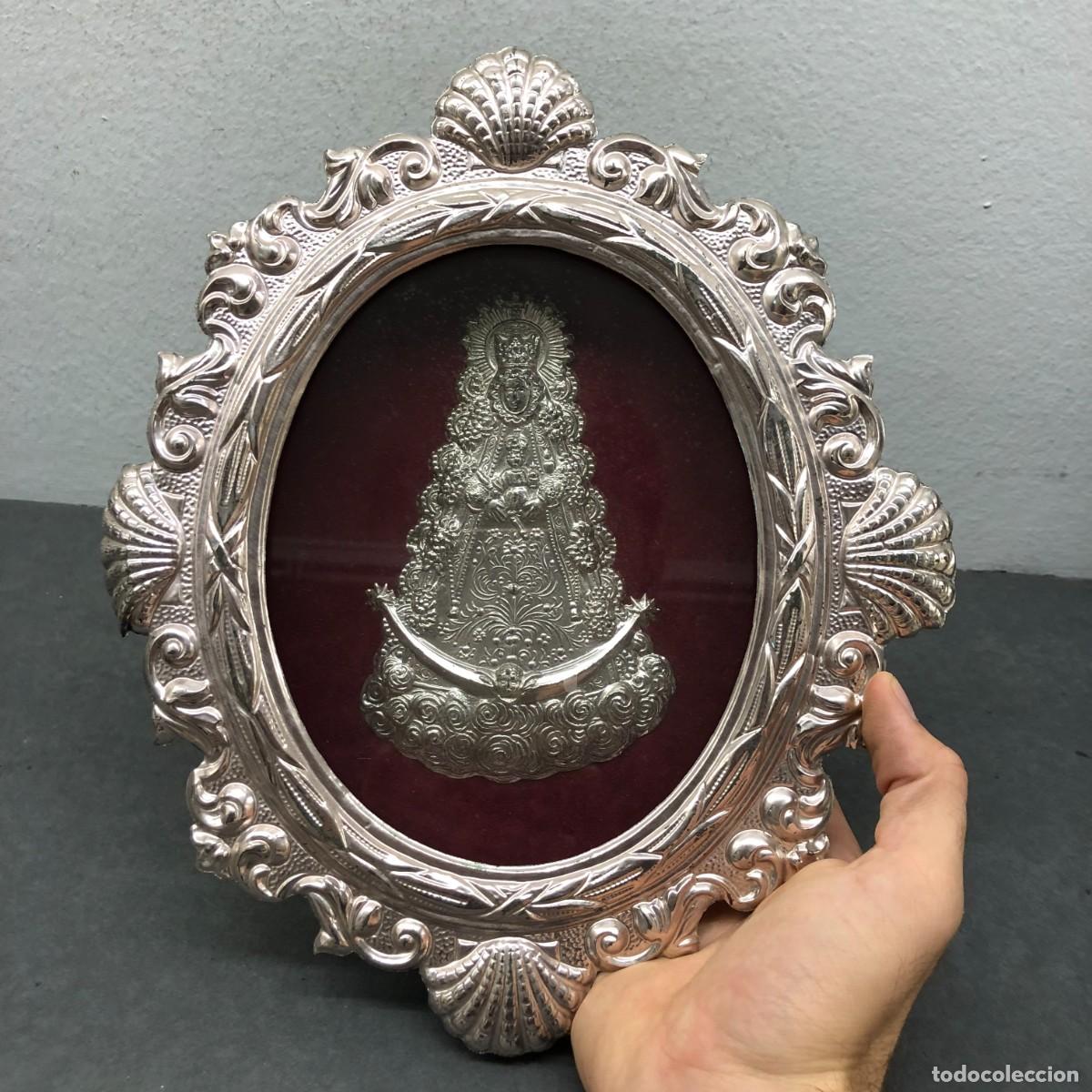 Antig&uuml;edades: RELICARIO - VIRGEN DEL ROC&Iacute;O - 27 X 24 CM TOTAL - PRECIOSO LOTE RELIGIOSO / 1601