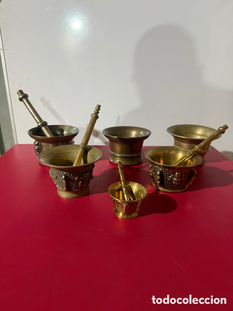 Antig&uuml;edades: Lote 6 morteros antiguos bronce - Foto 1