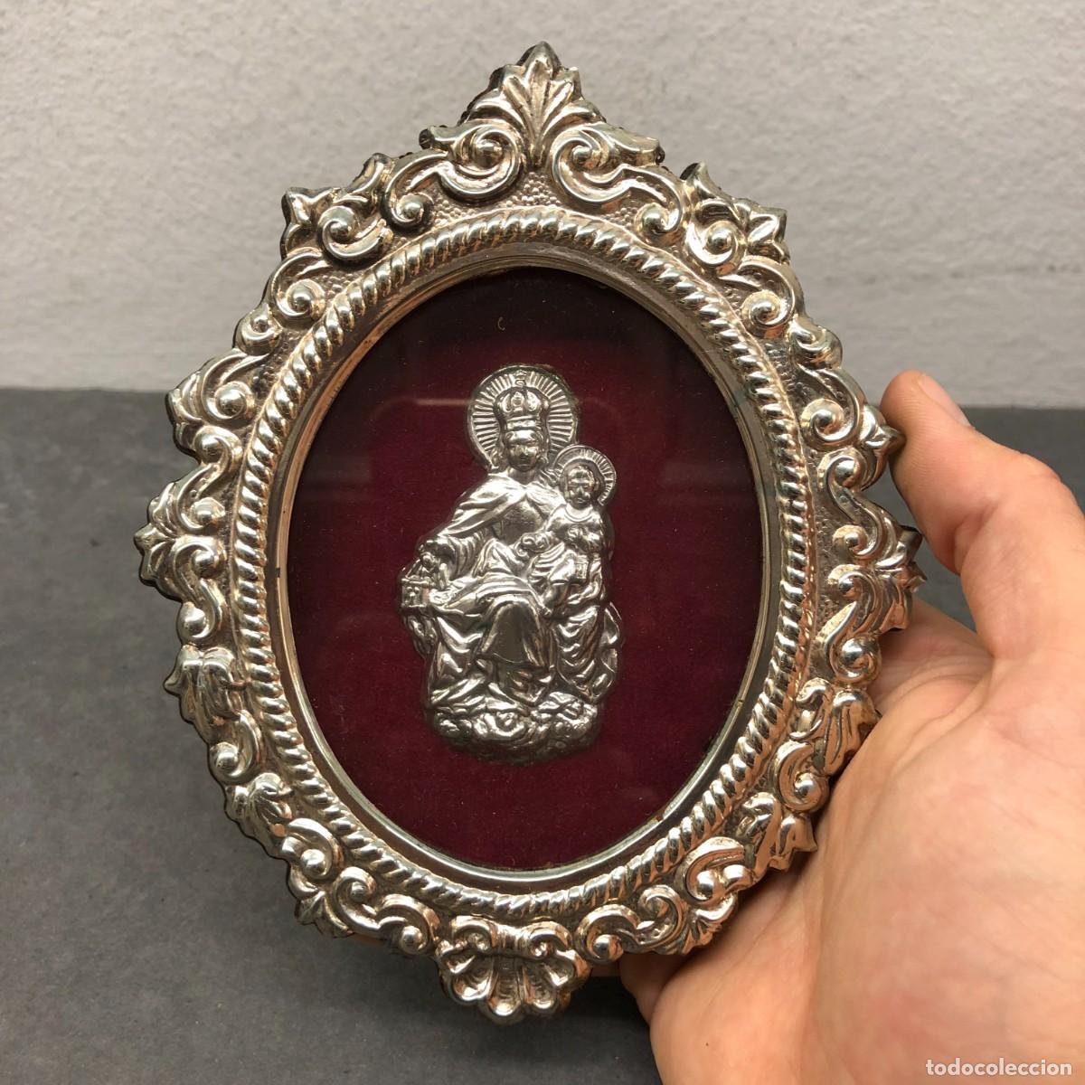 Antig&uuml;edades: RELICARIO - VIRGEN DEL CARMEN CON NI&Ntilde;O JES&Uacute;S - 15 X 12,5 CM TOTAL - PRECIOSO LOTE RELIGIOSO / 1612