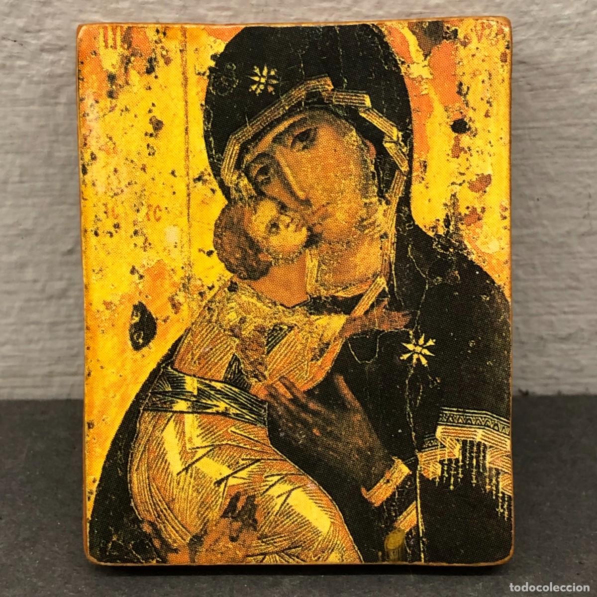 Antig&uuml;edades: ICONO RELIGIOSO EN MADERA - ICONO RUSO - 62 X 50 MM / 1622