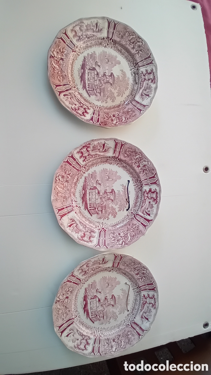 Antig&uuml;edades: 3 PLATOS SARGALEDOS , 3 &Eacute;POCA - Foto 3